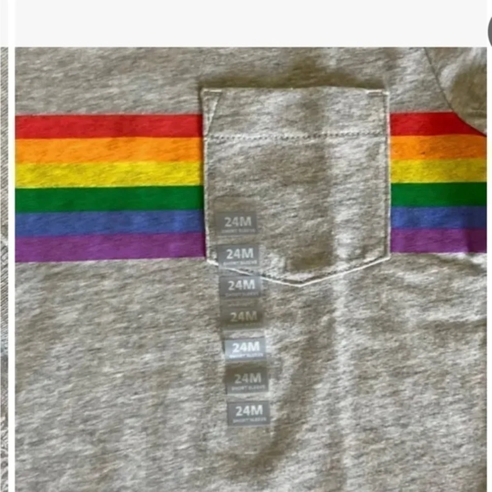 NWT Carter’s, size 24m, short sleeve T-shirt pride rainbow, gray with rainbow